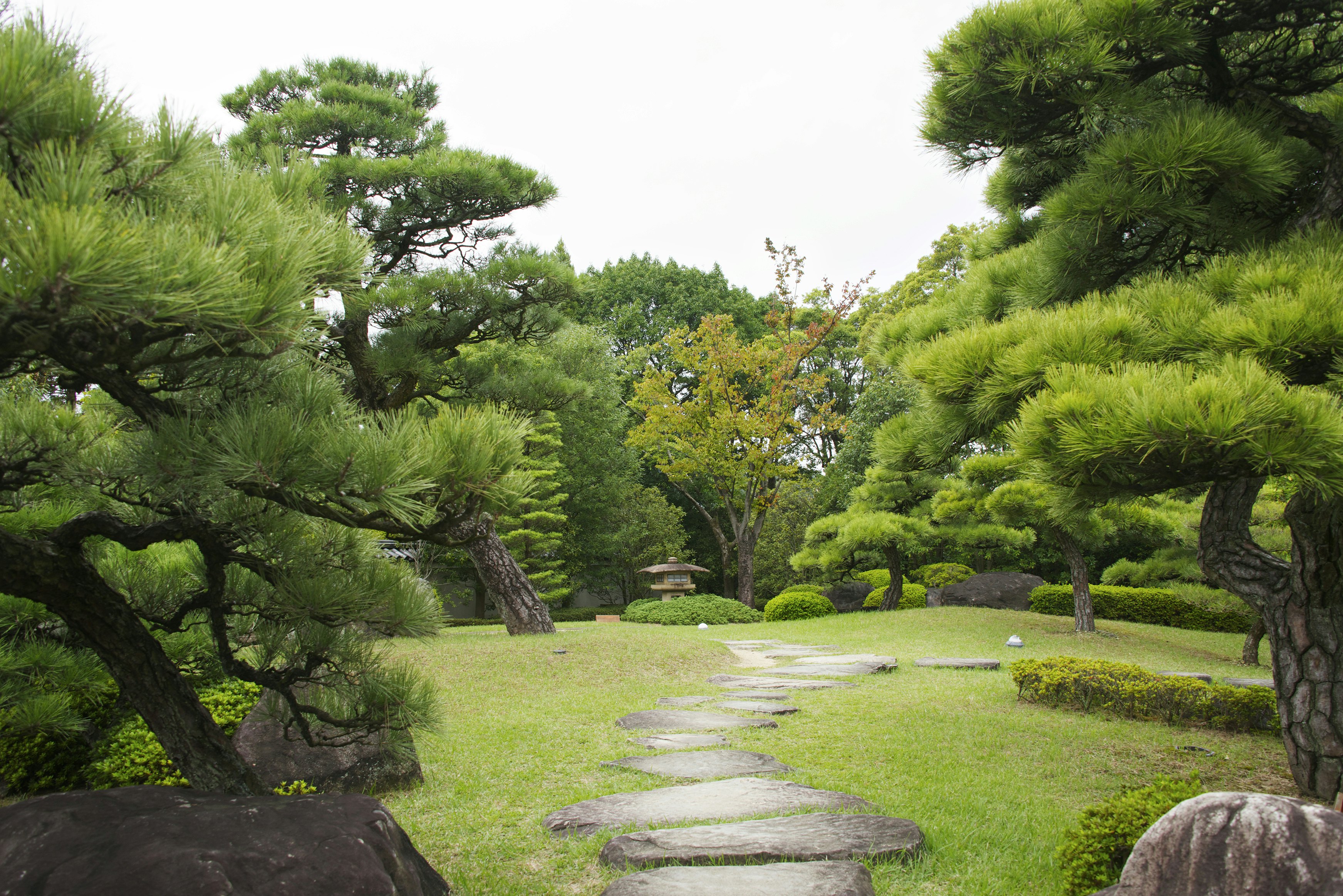 Japanese garden in early autumn, Himeji