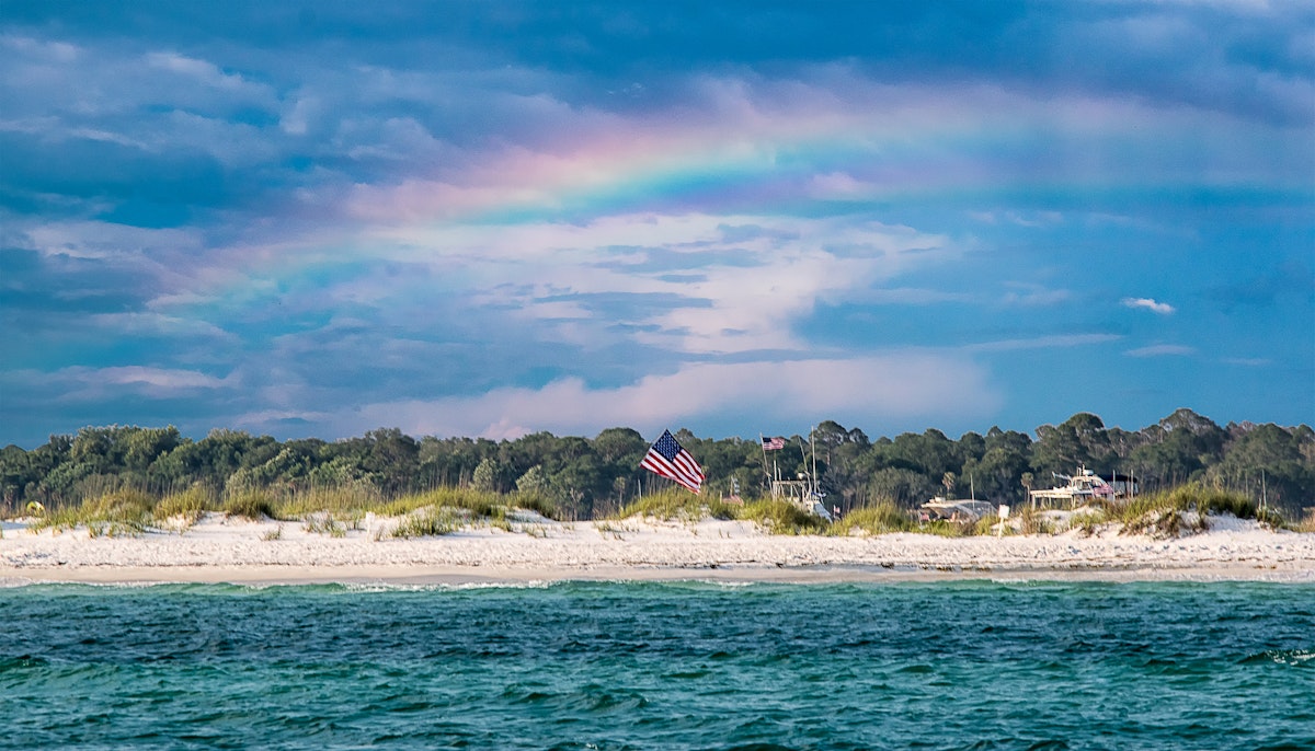 Rainbow over Shell Island, Panama City Beach, FL.