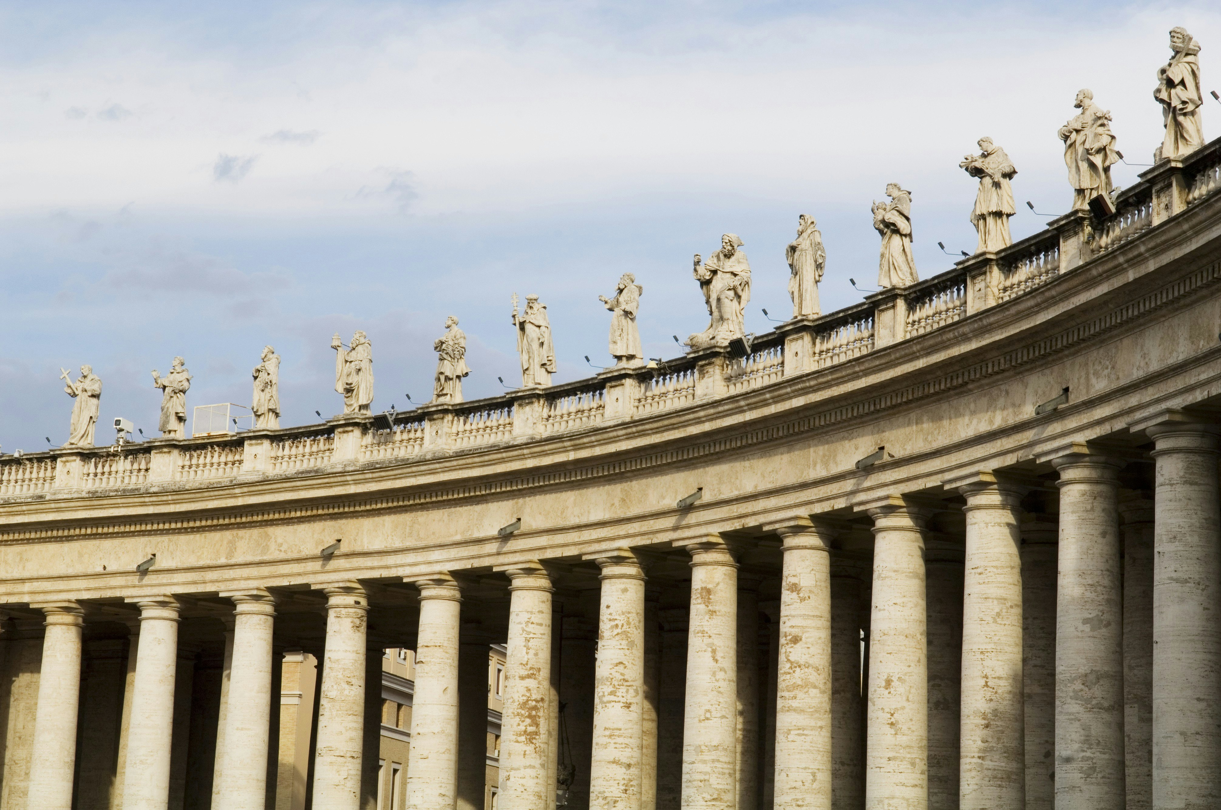 Colonnades at Piazza San Pietro leading to St Peter's Basilica.