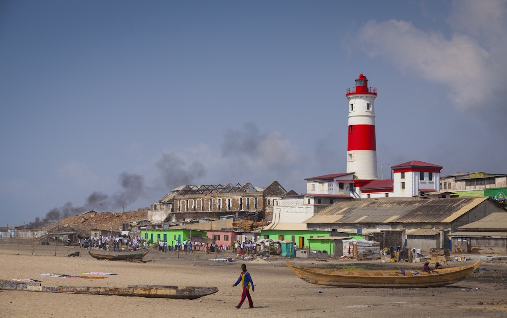 Jamestown Lighthouse, in the old town of Accra