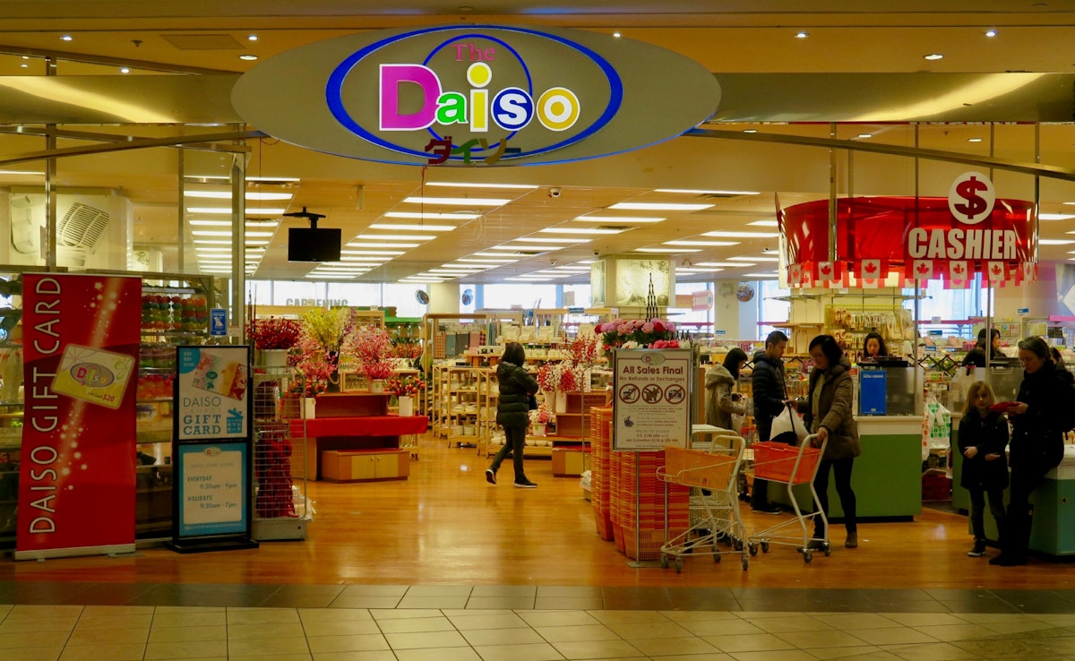 Exterior of Daiso discount store