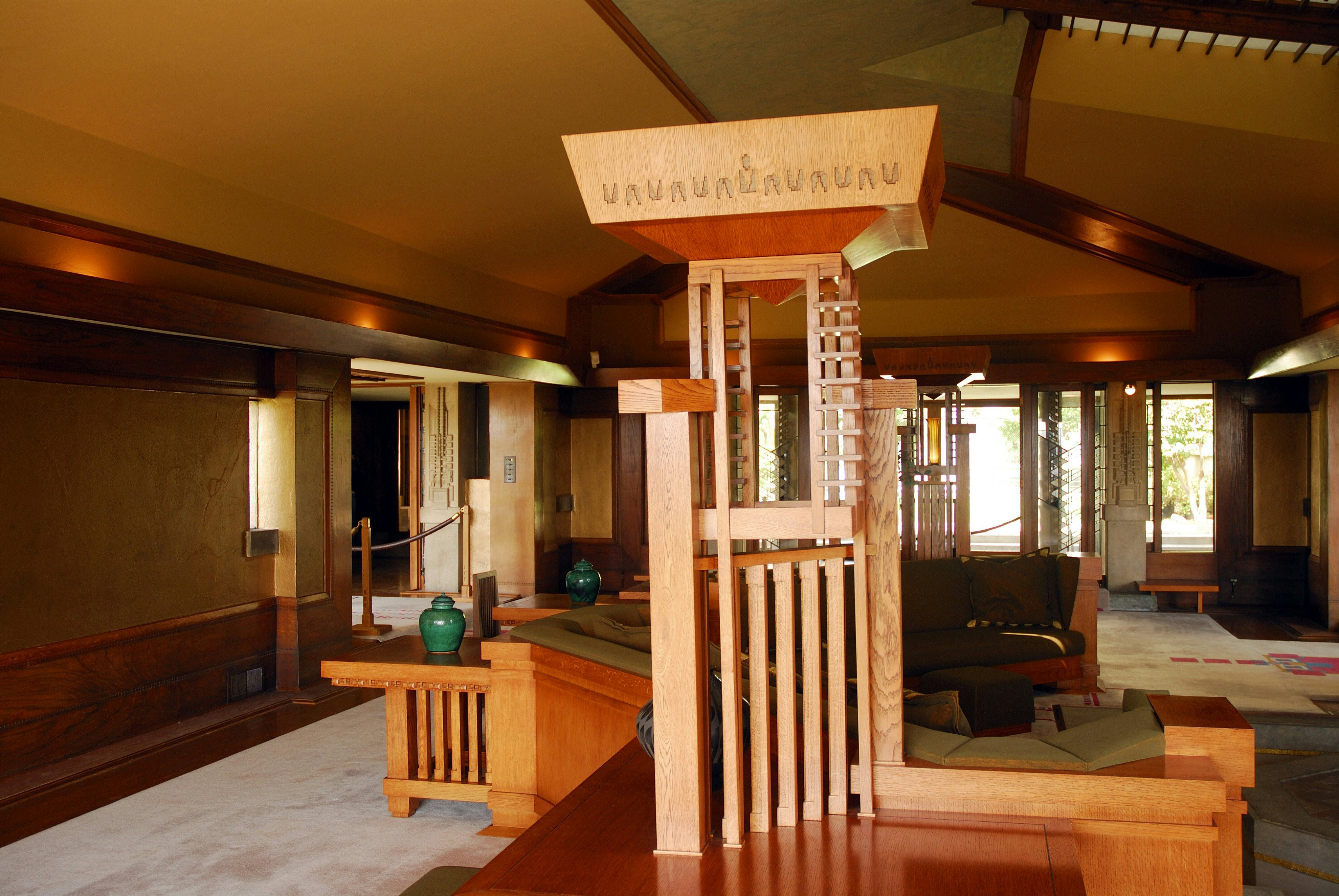 Interior of Frank Lloyd Wright's Hollyhock House, Los Feliz.