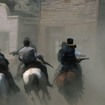 Bank raid, movie set, Almeria