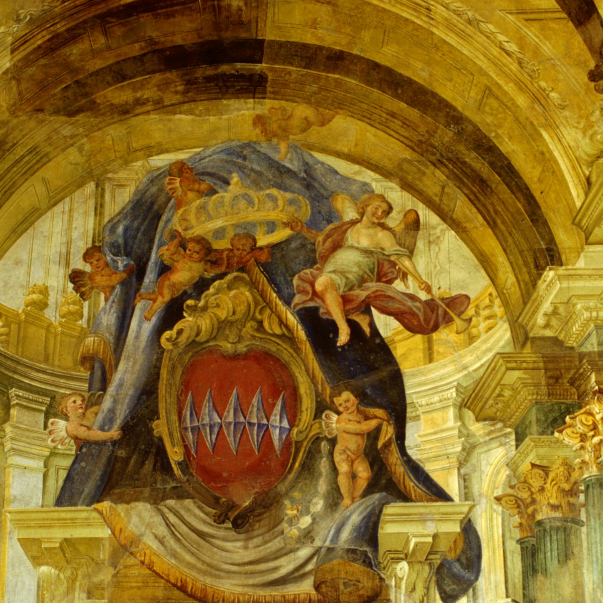 Mural inside the 15th century Duomo (cathedral) of Sorrento.