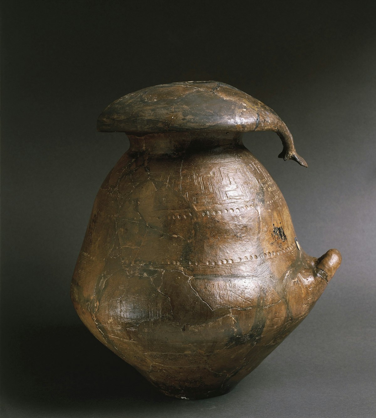 Italy, Emilia Romagna region, Mushroom shaped cinerary urn from San Vitale necropolis