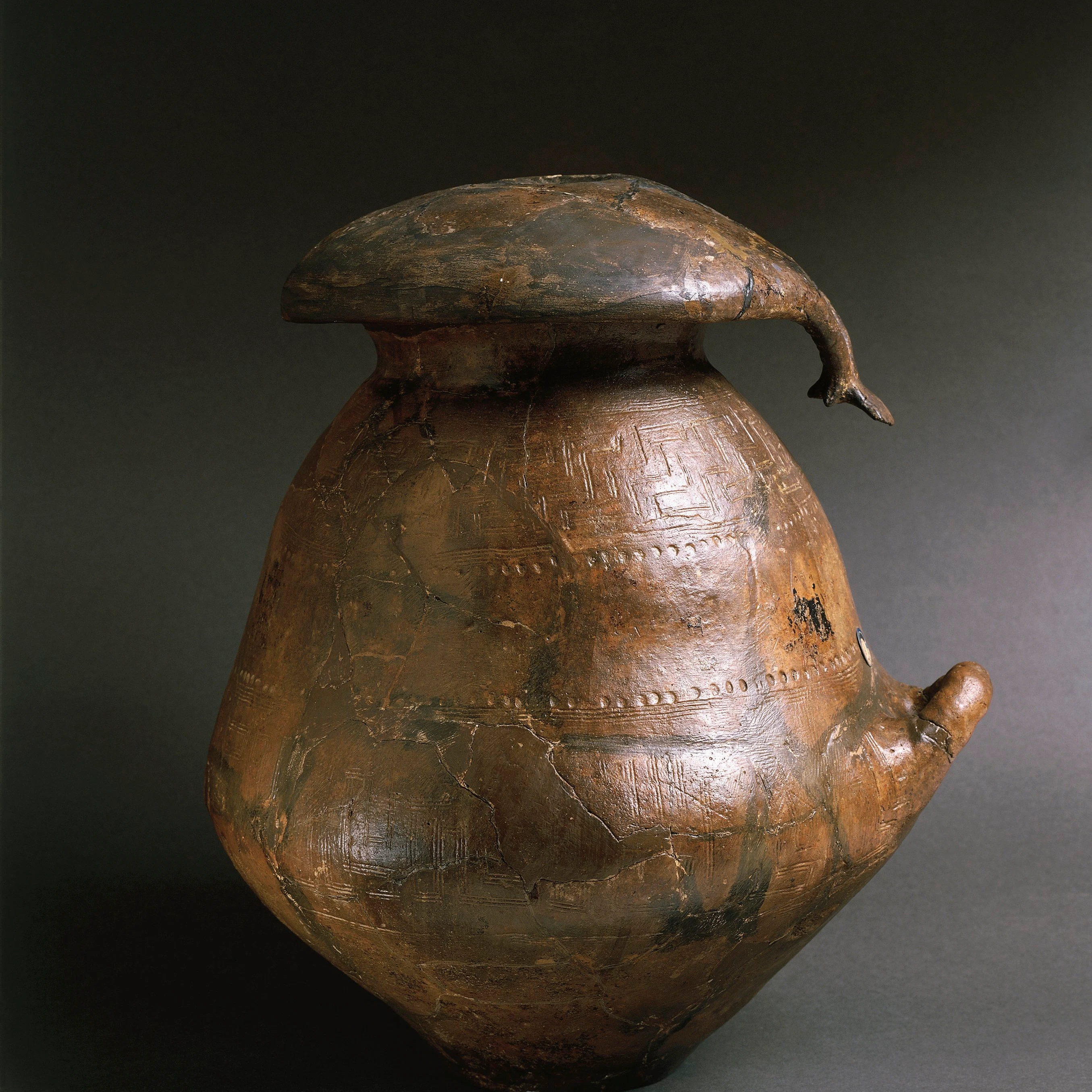 Italy, Emilia Romagna region, Mushroom shaped cinerary urn from San Vitale necropolis