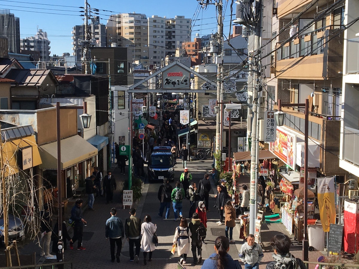 View of Yanaka Ginza, Ueno, Yanesen & Komagome.