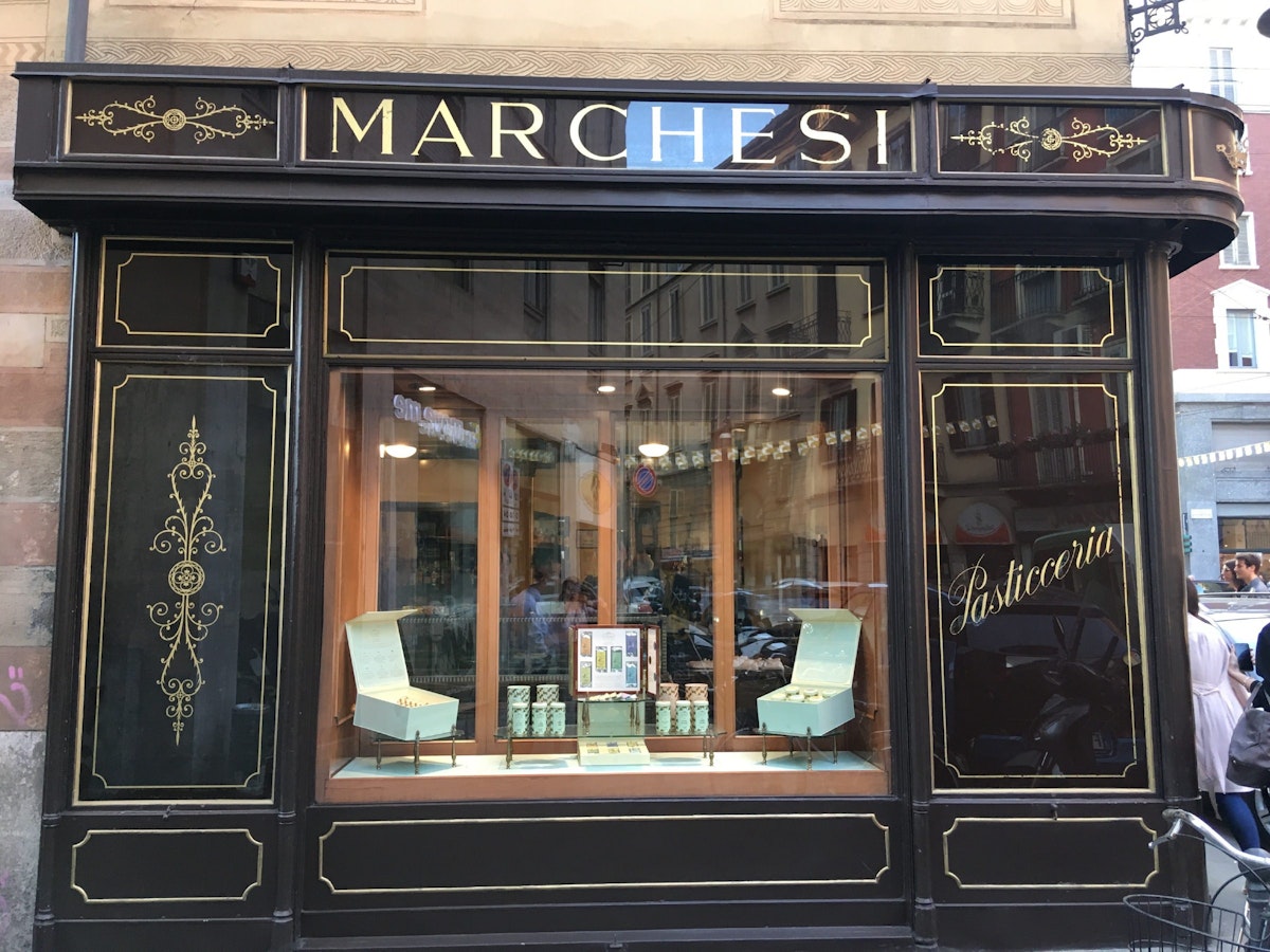 The original Pasticceria Marchesi shop exterior.