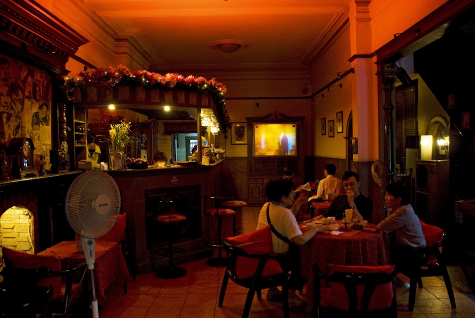 Diners inside the Old Film Cafe.