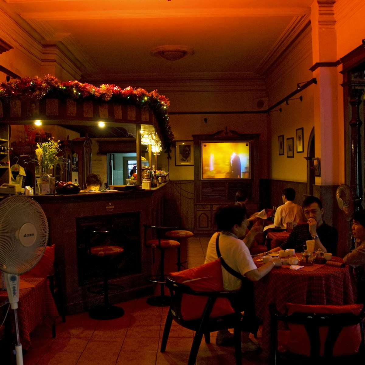 Diners inside the Old Film Cafe.