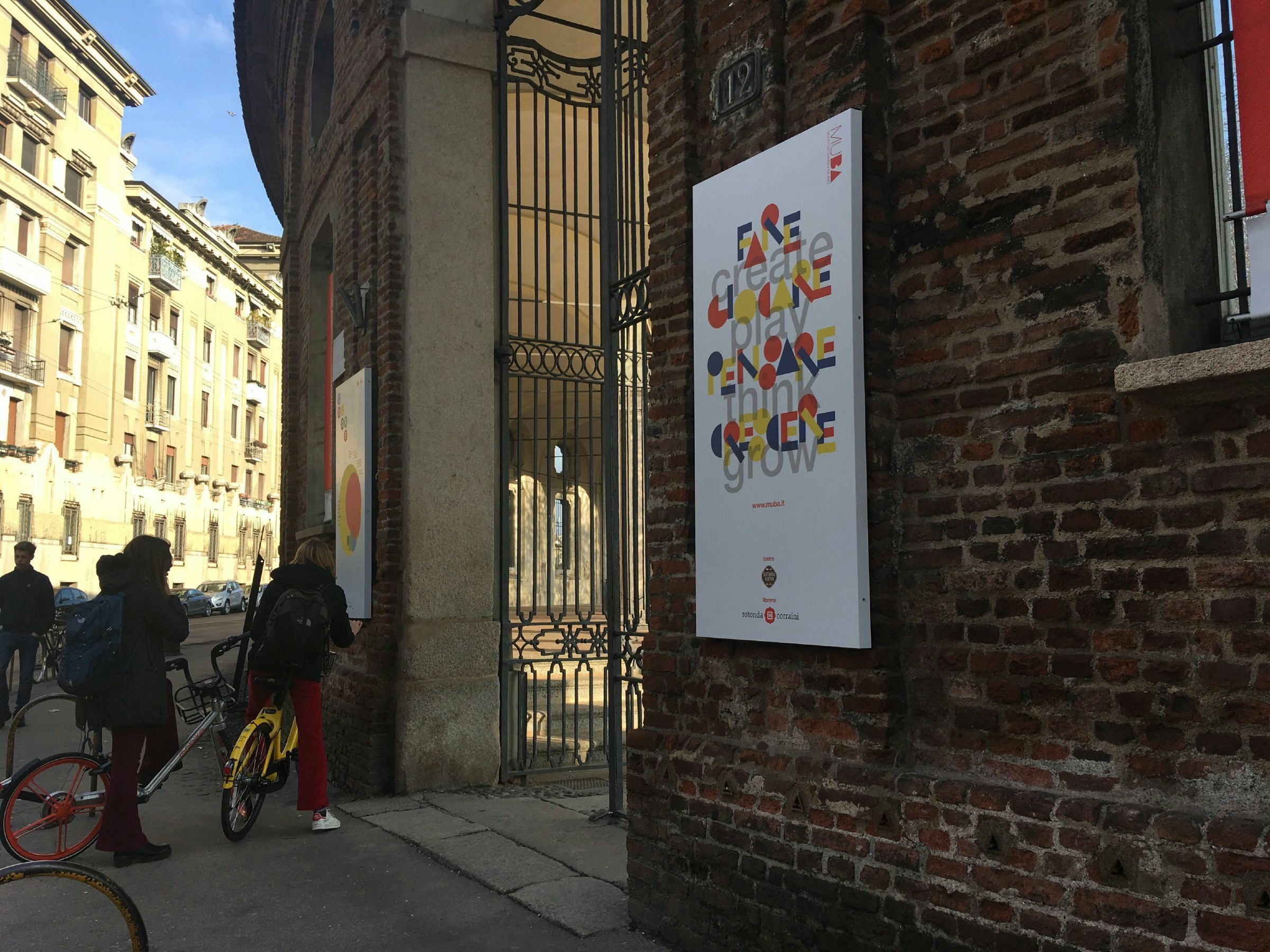 MUBA sign outside the Rotonda della Besana