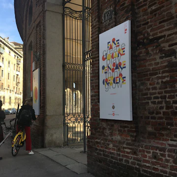 MUBA sign outside the Rotonda della Besana