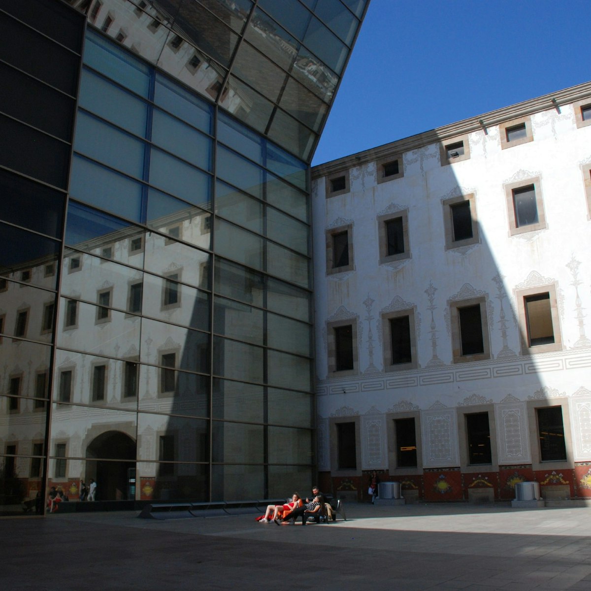 Inside the courtyard of CCCB (Centre de Cultura Contemporània de Barcelona).