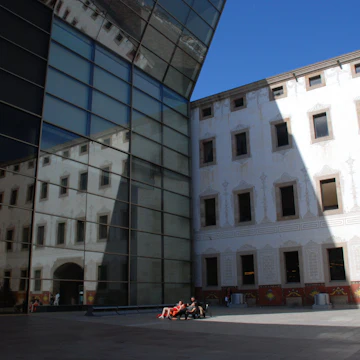 Inside the courtyard of CCCB (Centre de Cultura Contemporània de Barcelona).
