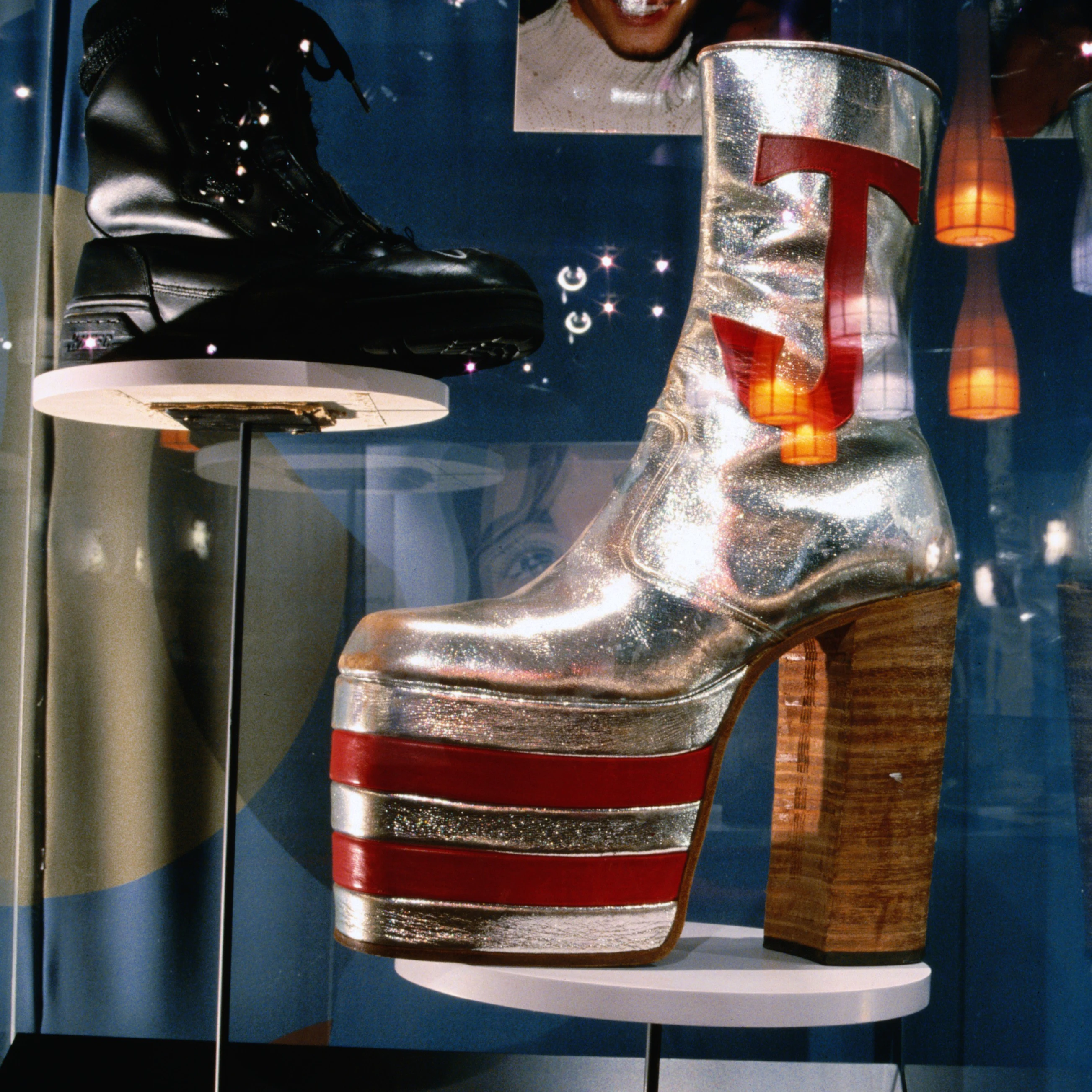 Shoes of Justin Timberlake and Elton John in Bata Shoe Museum.