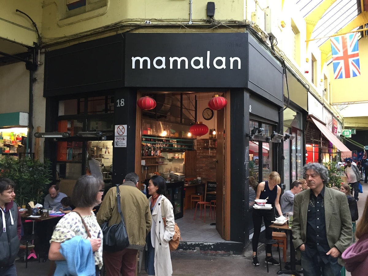The exterior of Mamalan in Brixton Village
