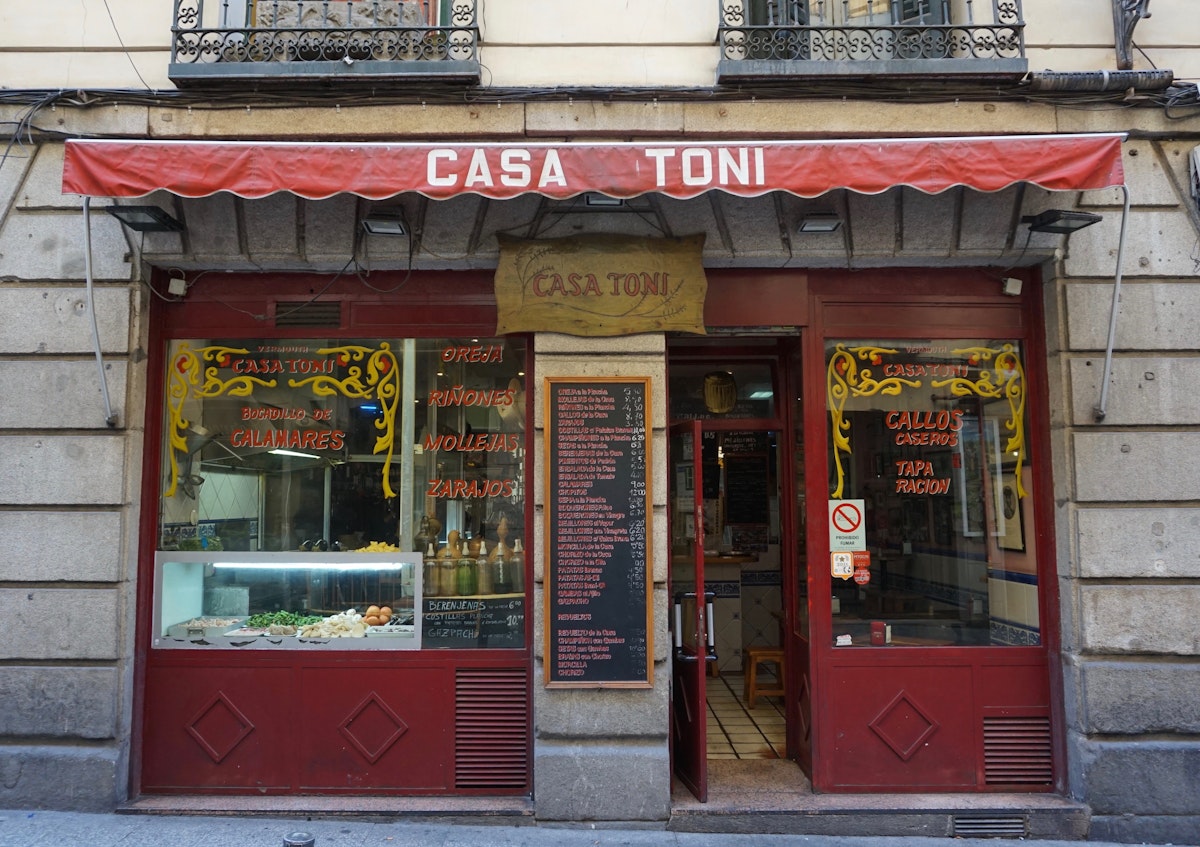 Casa Toni's exterior in the Huertas neighborhood.