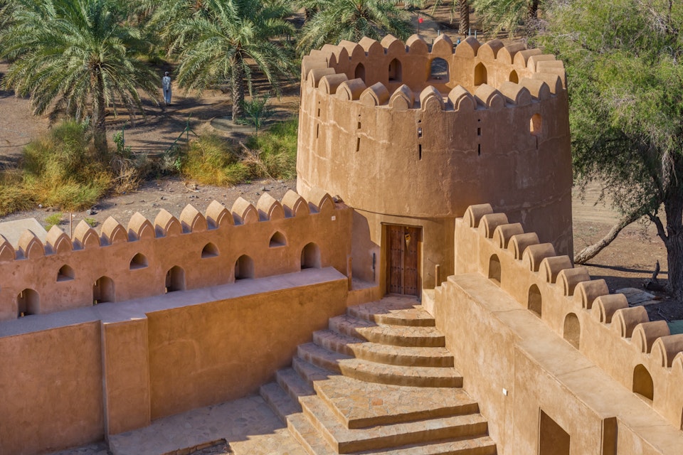 BAHLA, OMAN - NOVEMBER 28, 2017: detail of Jabrin Castle, in Bahla, Oman