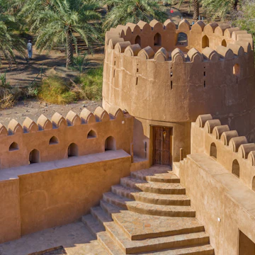 BAHLA, OMAN - NOVEMBER 28, 2017: detail of Jabrin Castle, in Bahla, Oman