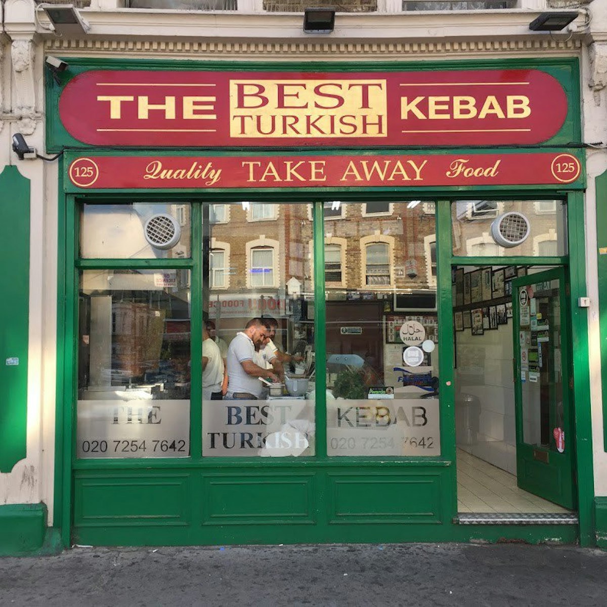 The shopfront of Best Turkish Kebab, a popular fast food joint in Dalston