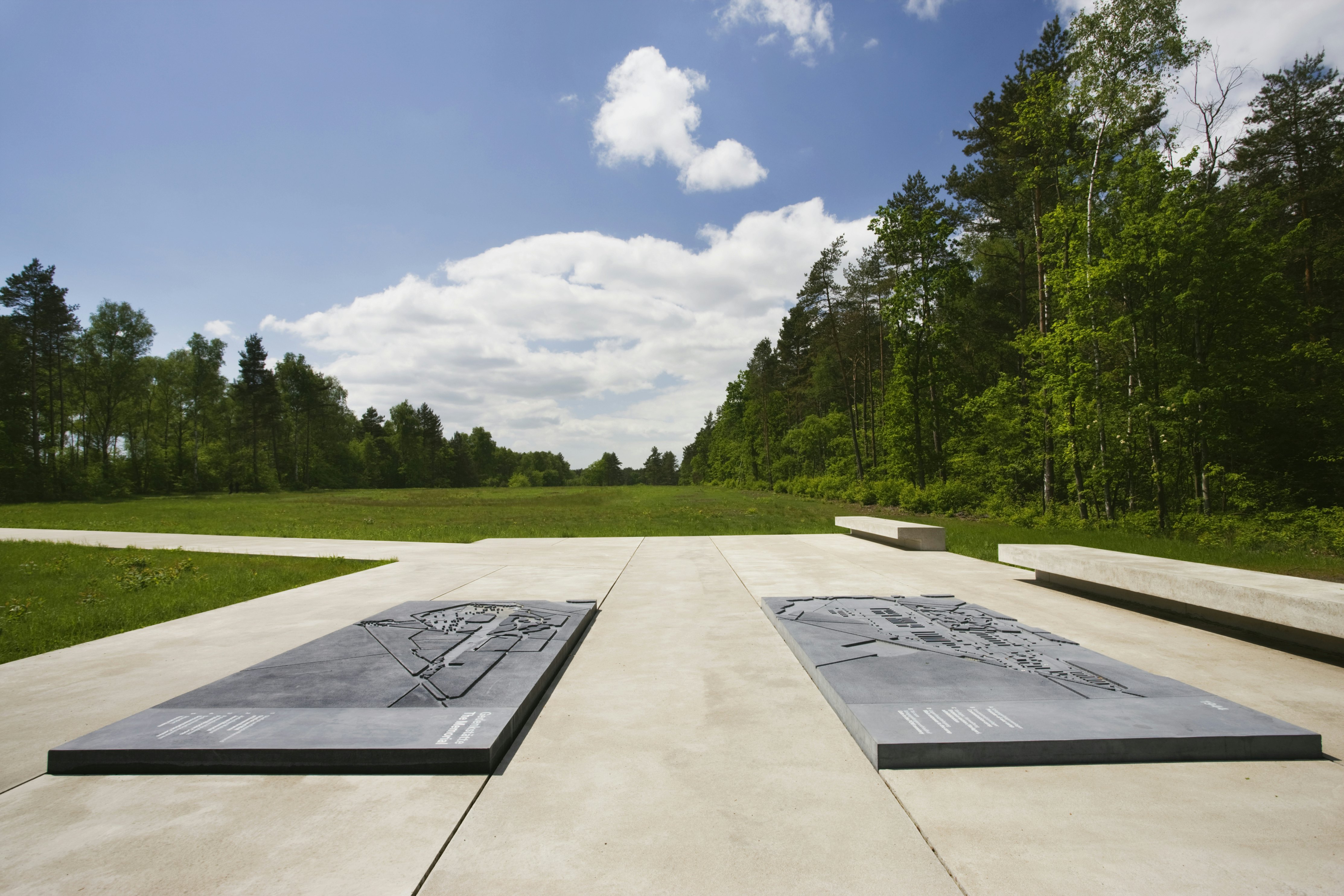 Germany, Niedersachsen, Bergen-Belsen WW2 concentration camp memorial, Site of destroyed concentration camp