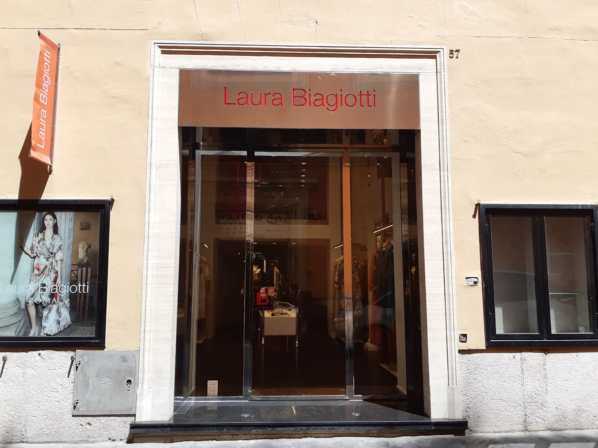 Outside luxury boutique Laura Biagiotti.
