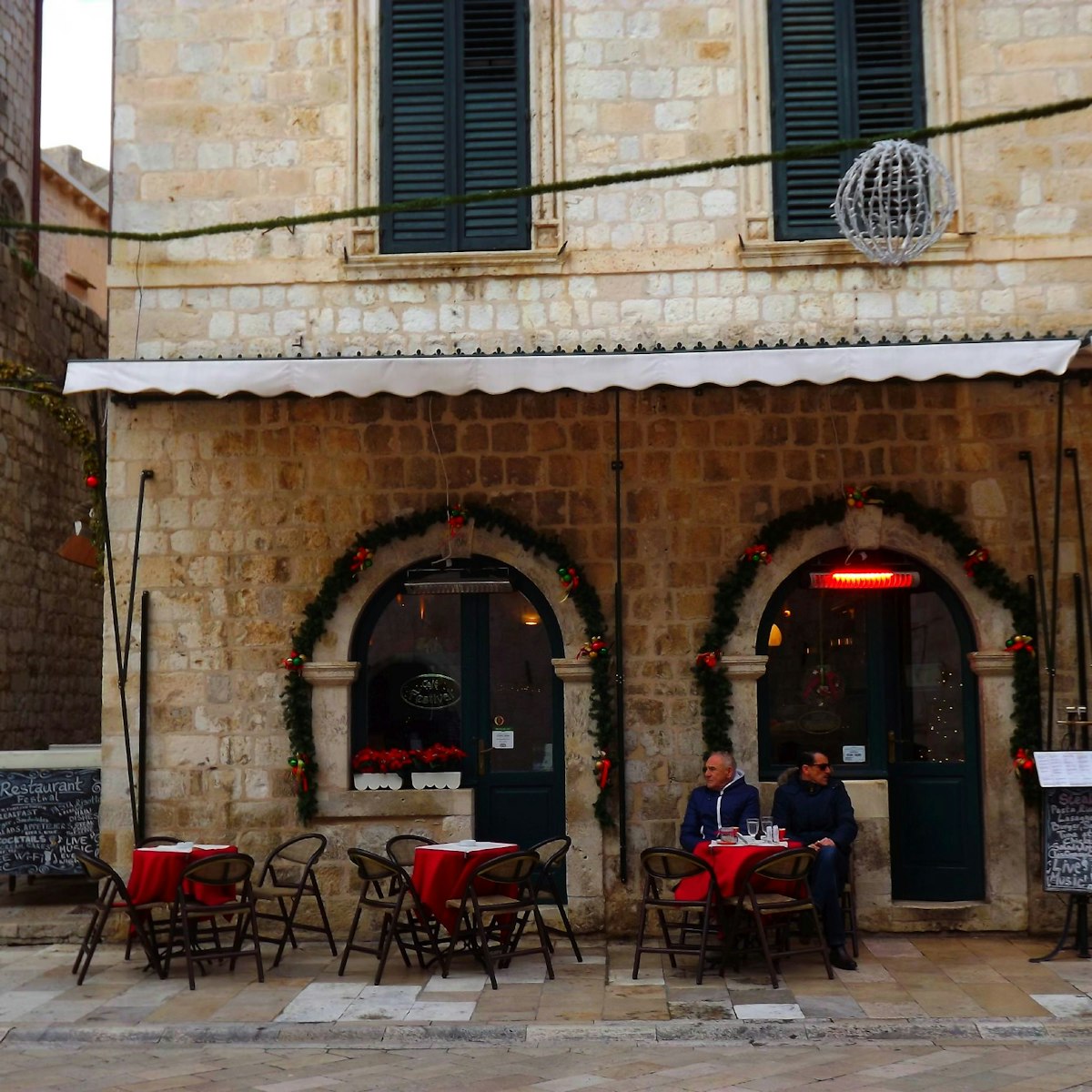 Cafe Festival sits in a 17th-century palace on Stradun