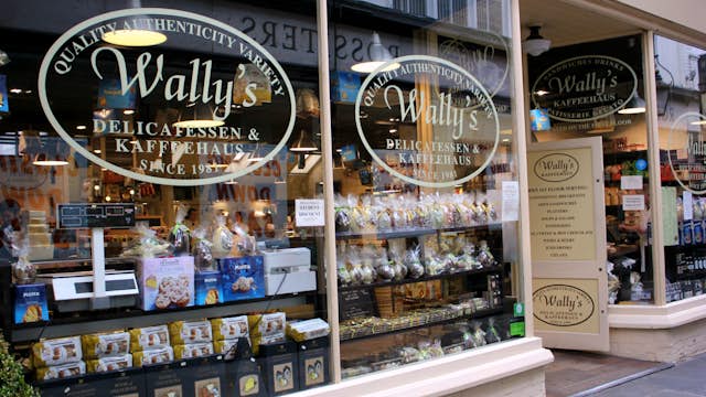 Outside Wally's Delicatessen
