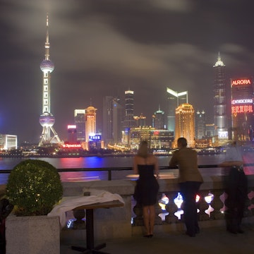 Pudong skyline from M on the Bund.