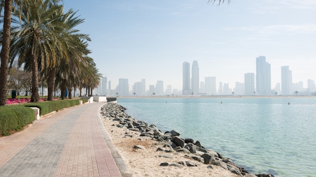 DUBAI, UAE - FEBRUARY 8, 2016: AL MAMZAR BEACH PARK