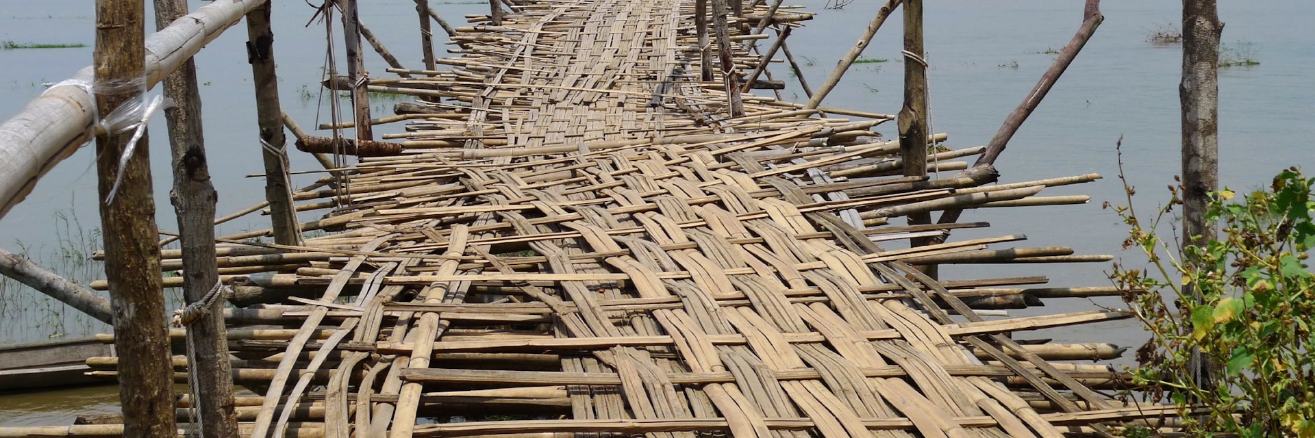 View of Bamboo Bridge in Bhamo
