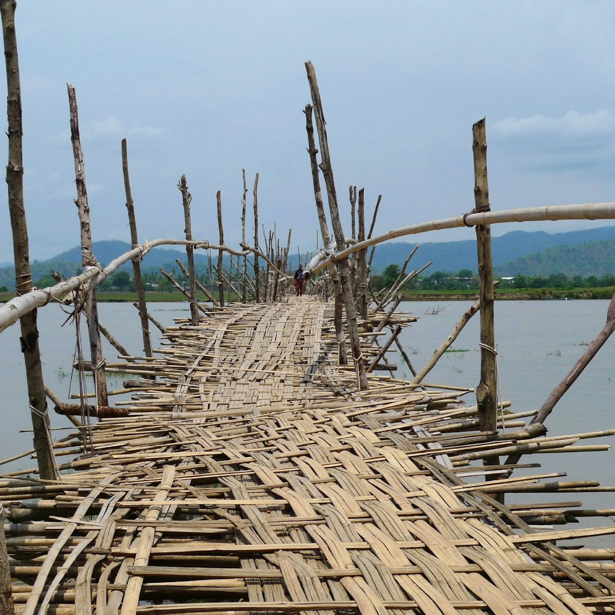 View of Bamboo Bridge in Bhamo