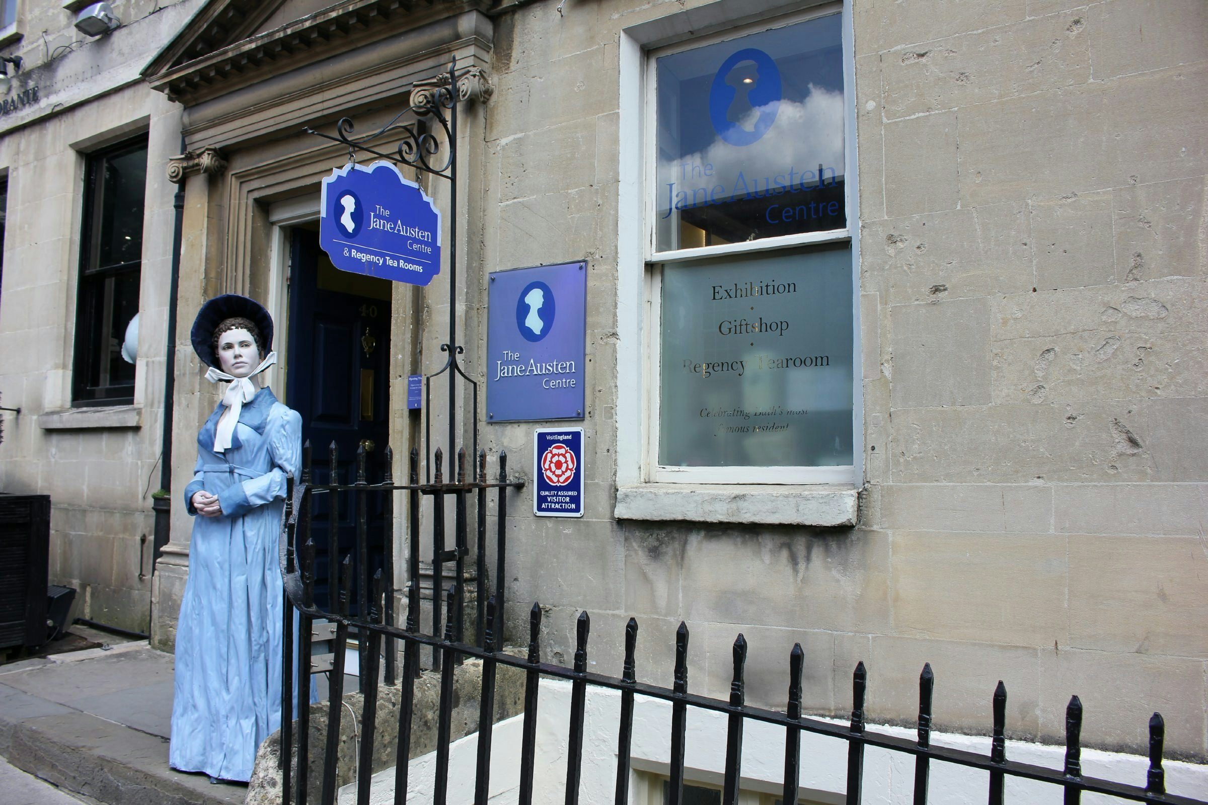 Outside the Jane Austen Centre