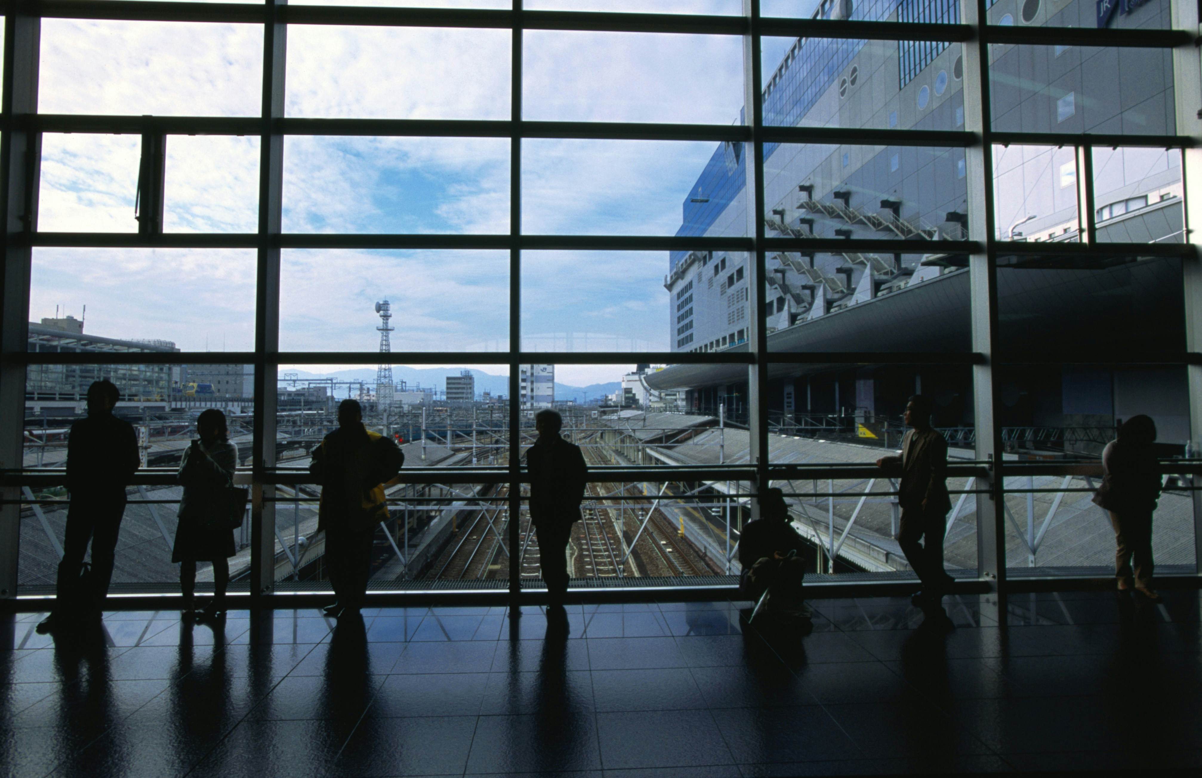 People waiting at Kyoto Station.