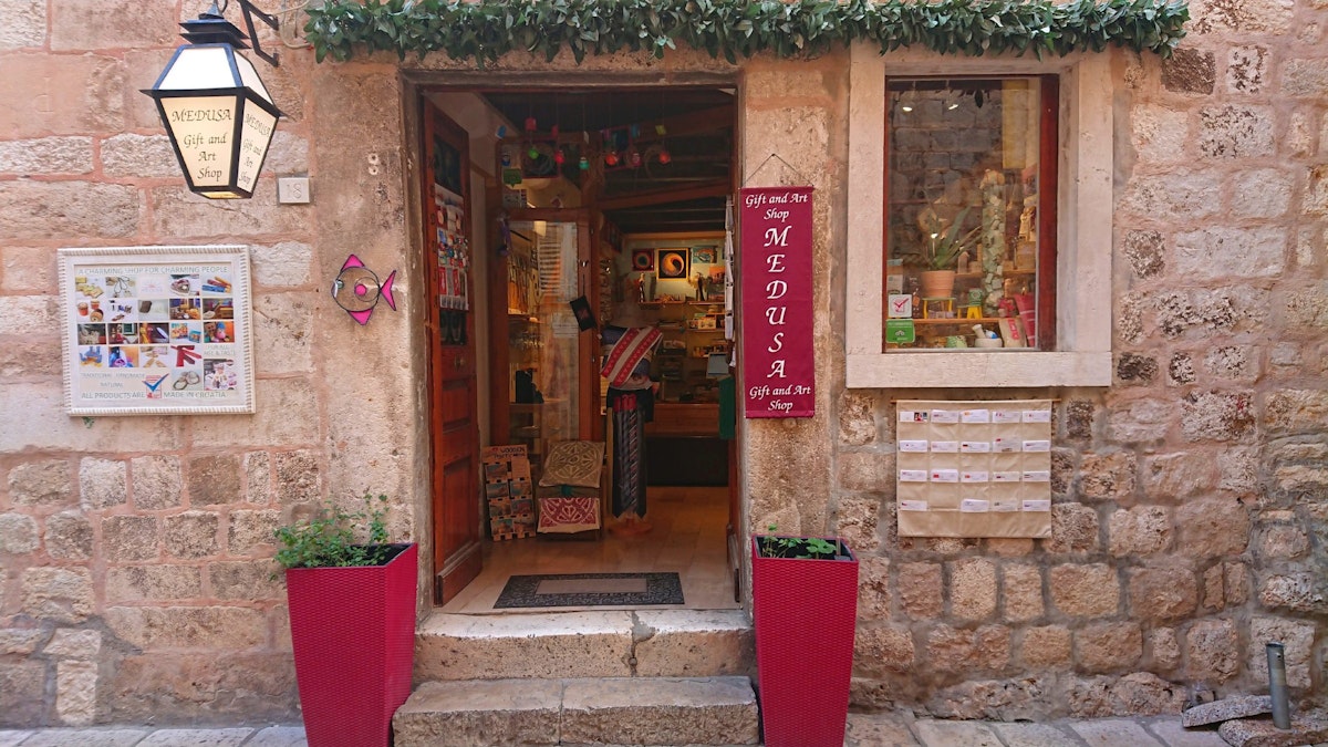 The entrance to Medusa shop from Prijeko street