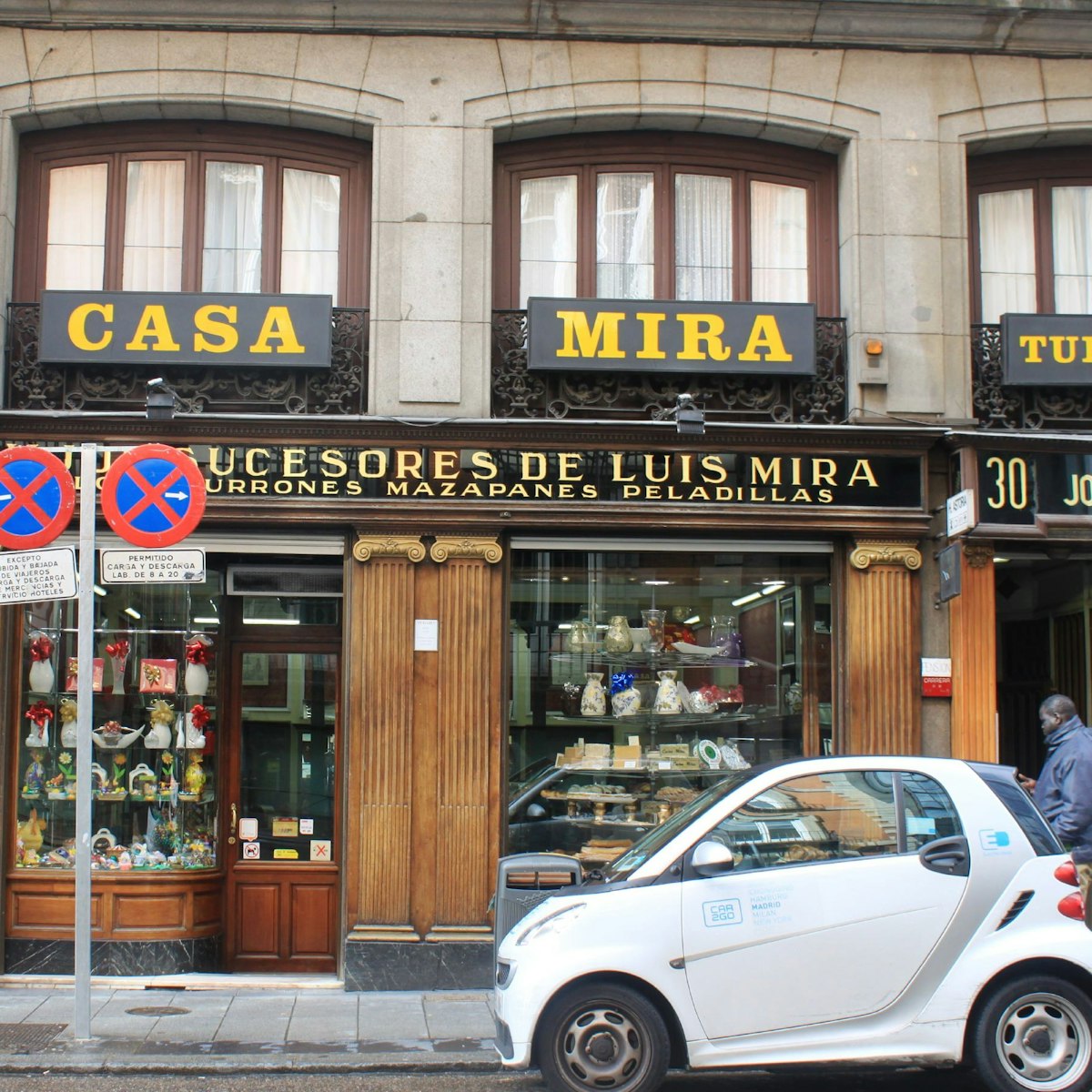 Casa Mira proudly advertises their turrones.
