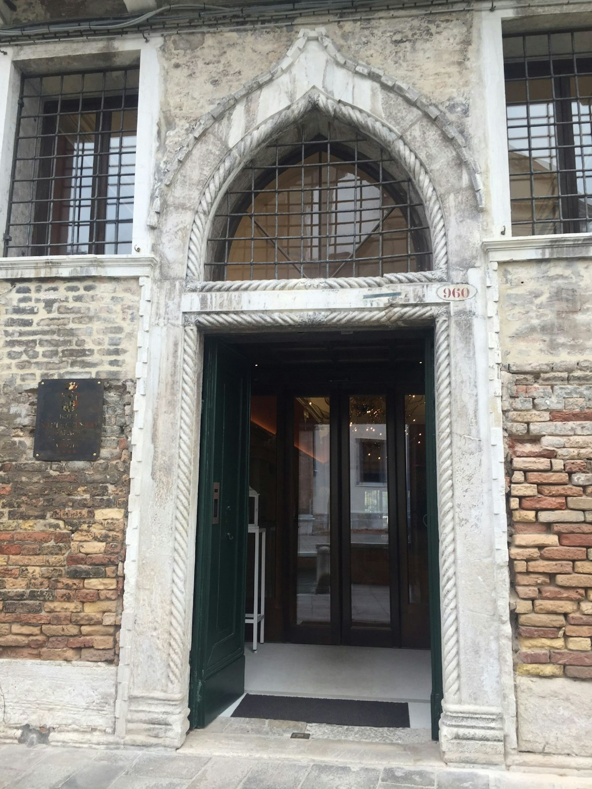 The charming palace entrance to Hotel Nani Mocenigo