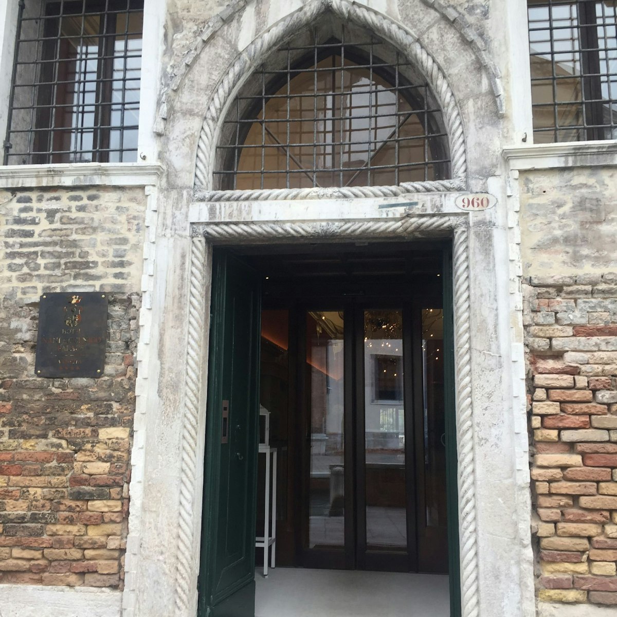 The charming palace entrance to Hotel Nani Mocenigo