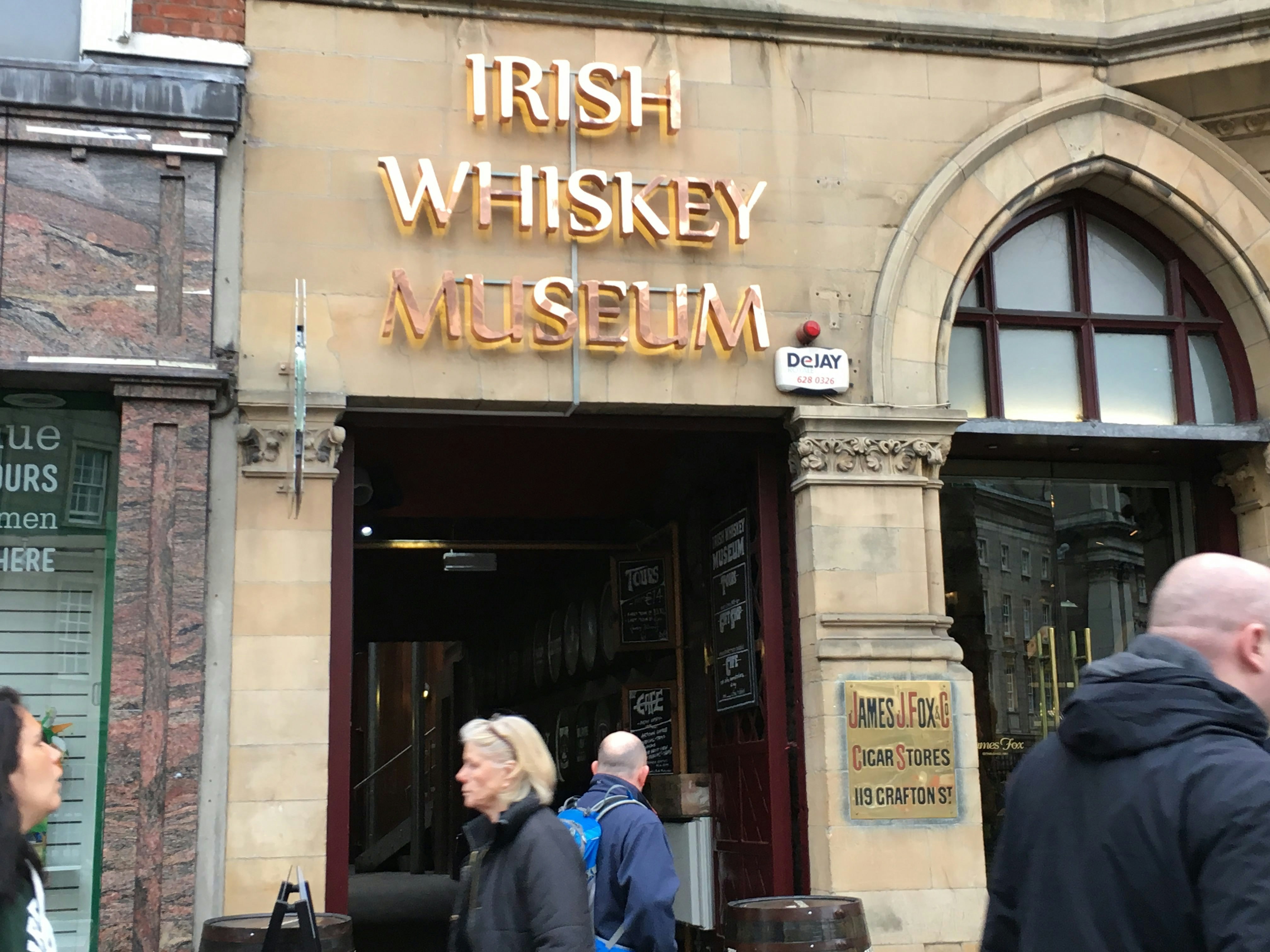 The exterior sign for Irish Whiskey Museum