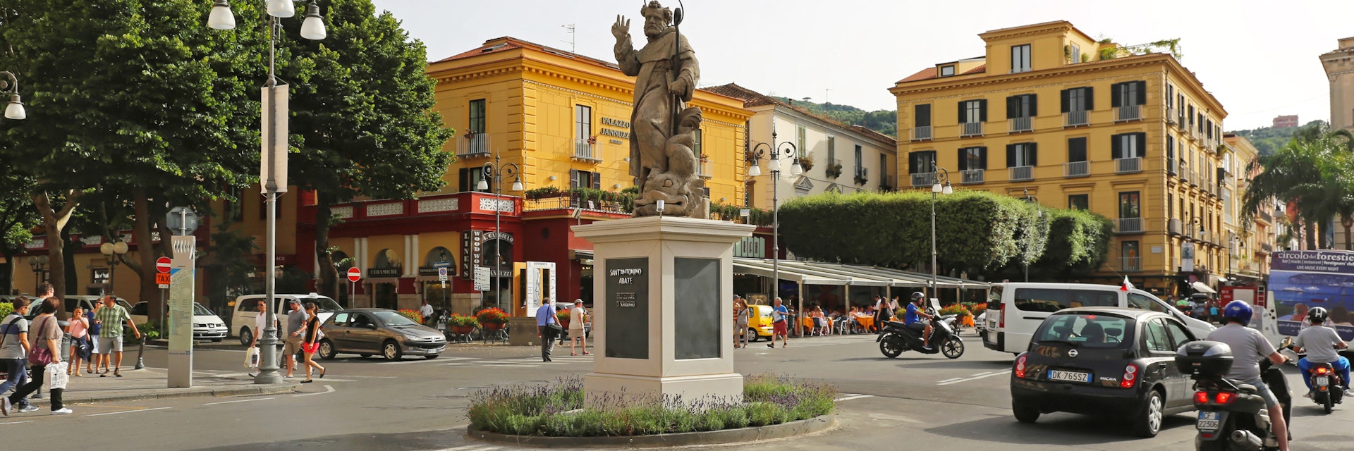 SORRENTO, ITALY - JUNE 24: Piazza Tasso in Sorrento on JUNE 24, 2014. Sant Antonino Abate monument at central place and square in Sorrento, Italy.; Shutterstock ID 238206238; Your name (First / Last): Josh Vogel; GL account no.: 56530; Netsuite department name: Online Design; Full Product or Project name including edition: Digital Content/Sights
