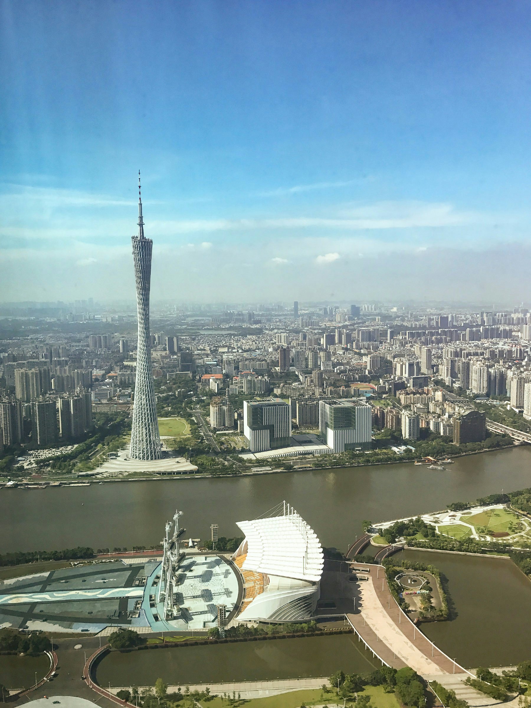 The Canton Tower as seen from the Four Seasons Hotel, IFC.
