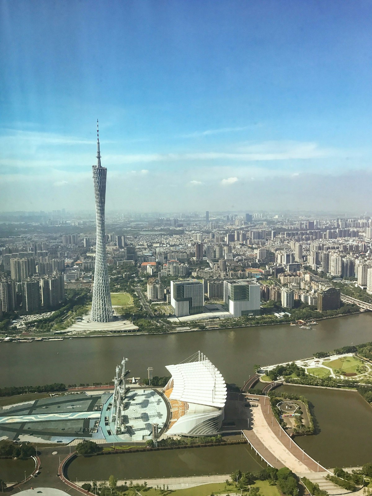 The Canton Tower as seen from the Four Seasons Hotel, IFC.