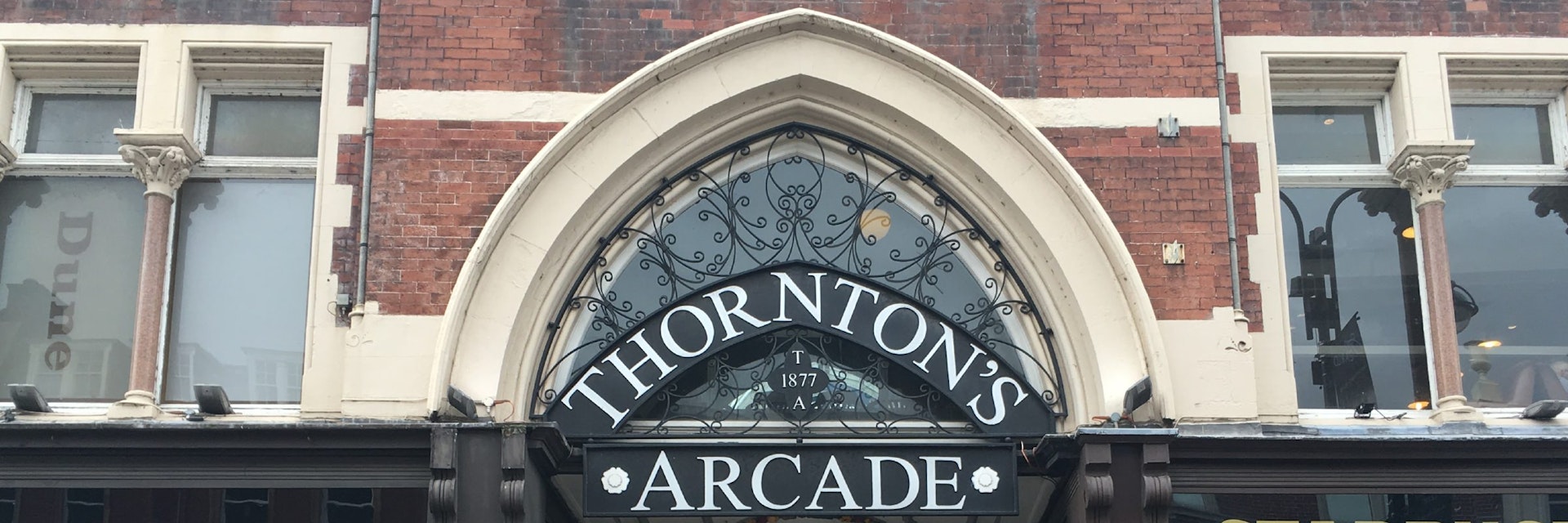 Thornton's Arcade entraceway off Briggate