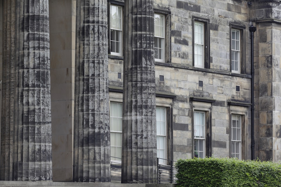 Detail of main facade of Scottish National Gallery of Modern Art.