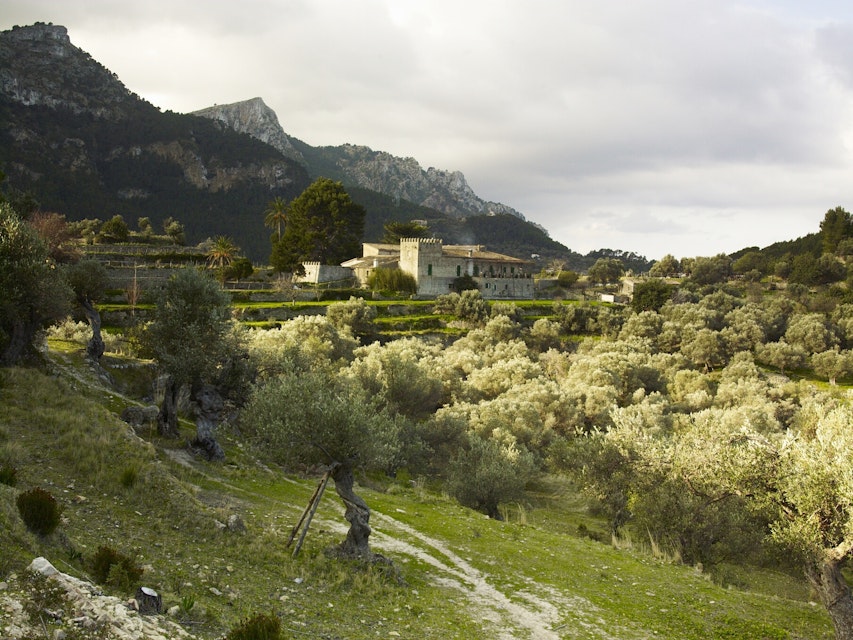 View of Galatzo Estate from trail between Es Capdella to Estellencs.