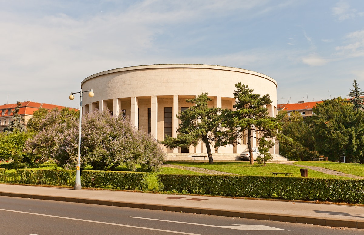 Zagreb, Croatia - July 21, 2014: Mestrovic Pavilion (circa 1938) in Zagreb, Croatia. Also as the Home of Croatian Artists, the official seat of the Croatian Association of Artists (HDLU)