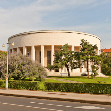 Zagreb, Croatia - July 21, 2014: Mestrovic Pavilion (circa 1938) in Zagreb, Croatia. Also as the Home of Croatian Artists, the official seat of the Croatian Association of Artists (HDLU)