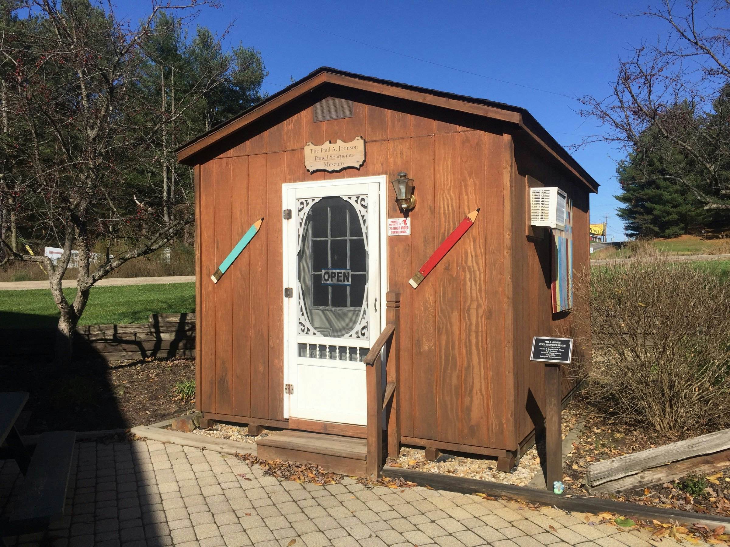 The shed where the sharpeners are kept at Paul A. Johnson Pencil Sharpener Museum