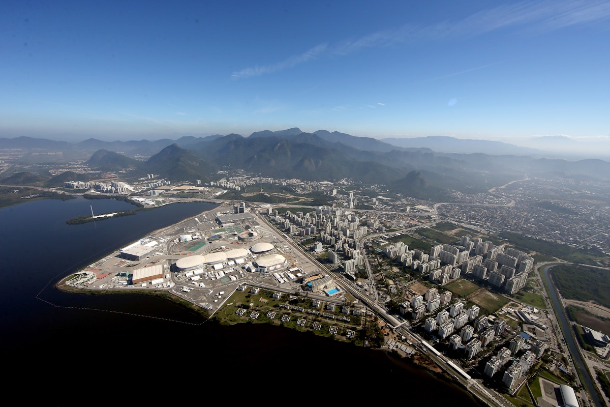 RIO DE JANEIRO, BRAZIL - JULY 04:  Work continues at Olympic Park in preparation for the 2016 Olympic Games on July 4, 2016 in Rio de Janeiro, Brazil.  (Photo by Matthew Stockman/Getty Images)