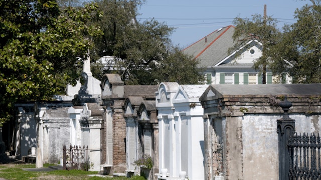 Old above-ground graves in Lafayette Cemetery Number 1, Garden District.
